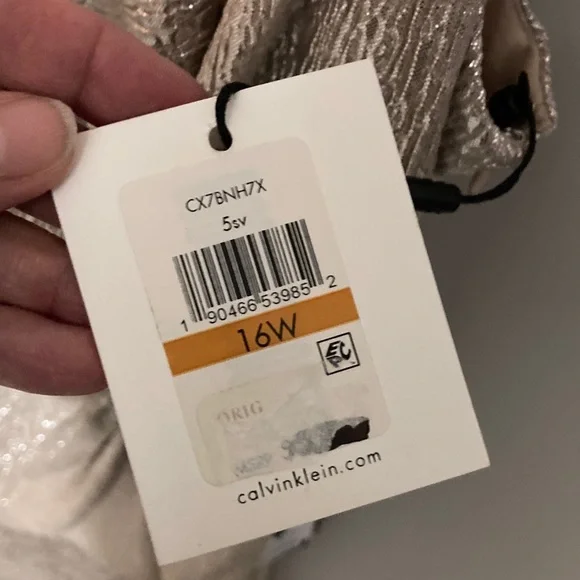 Calvin Klein Shimmering Metallic Gold Sleeveless Sheath Dress, Plus Size 16, 16W - Picture 8 of 14